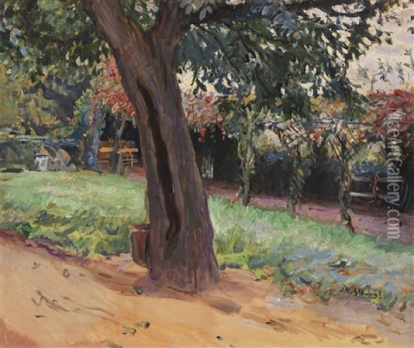 Kastanie Im Vorhof Von Neukastel Oil Painting - Max Slevogt
