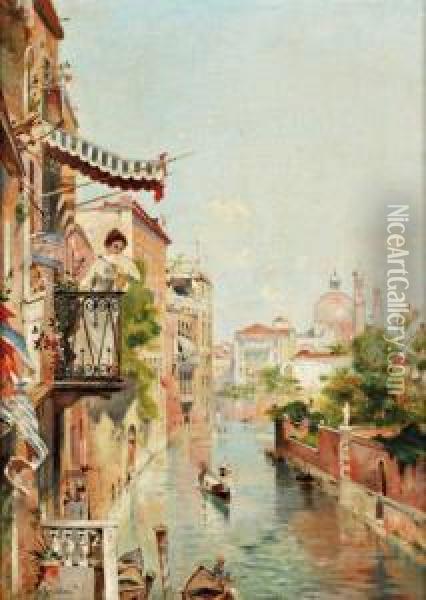 L'elegante A Venise Oil Painting - Jan Van De Kerkhove