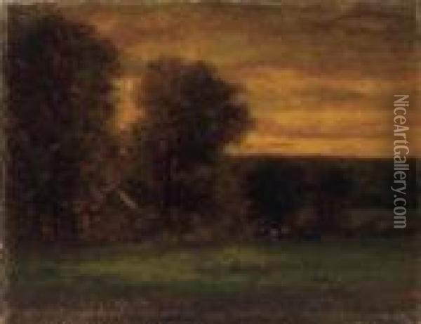 Evening Glow Oil Painting - George Inness