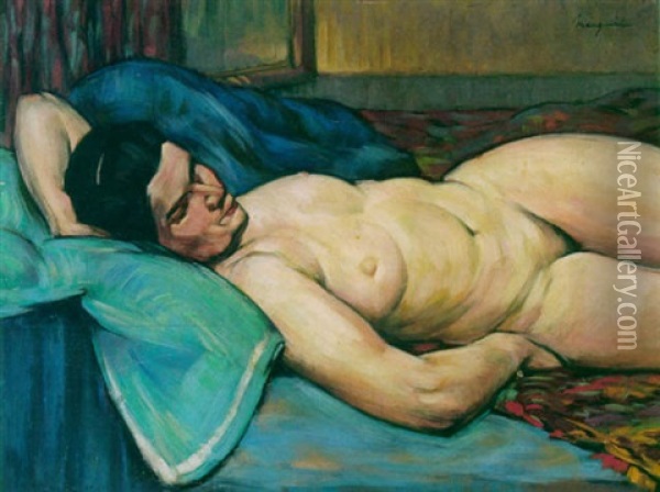 Reclining Nude Oil Painting - Henri Charles Manguin