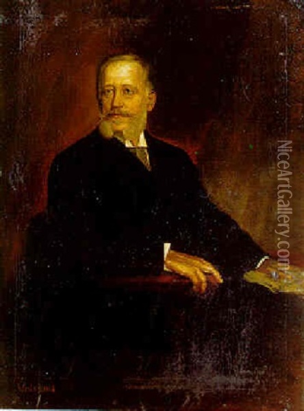 Portrait Of A Gentleman Oil Painting - Franz Seraph von Lenbach