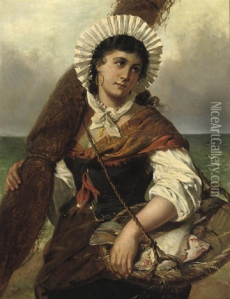 The Catch Of The Day Oil Painting - Edwin Thomas Roberts