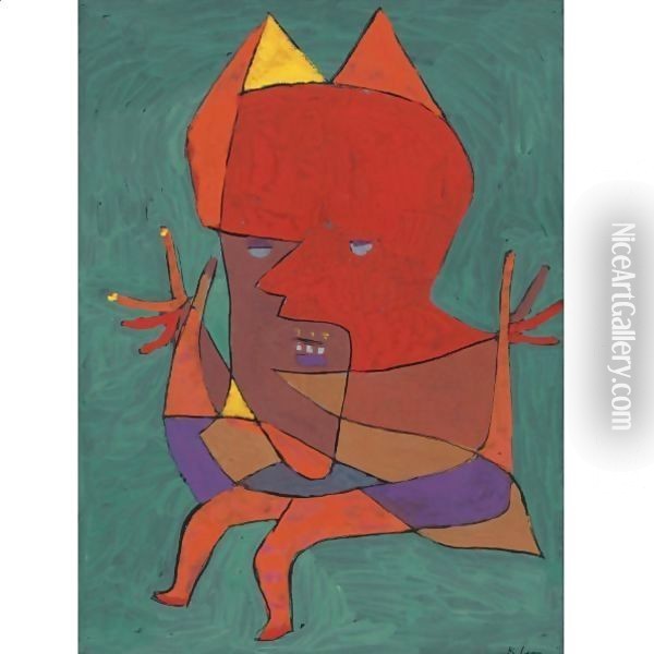 Figurine Kleiner Furtufel (Figurine Small Fire Devil) Oil Painting - Paul Klee