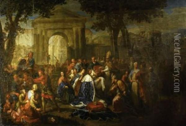 Saint Louis Recevant La Couronne D'epines Oil Painting - Jean, Frere Andre
