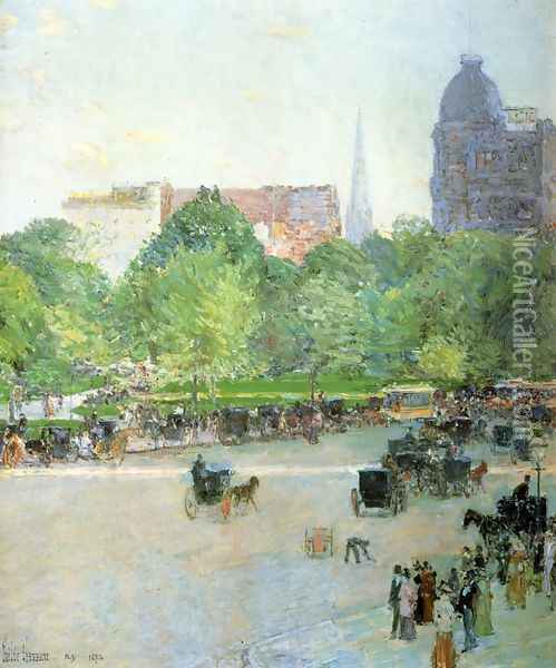 Union Square Oil Painting - Childe Hassam