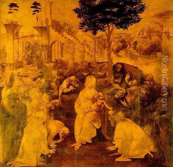 Adoration of the Magi Oil Painting - Leonardo Da Vinci