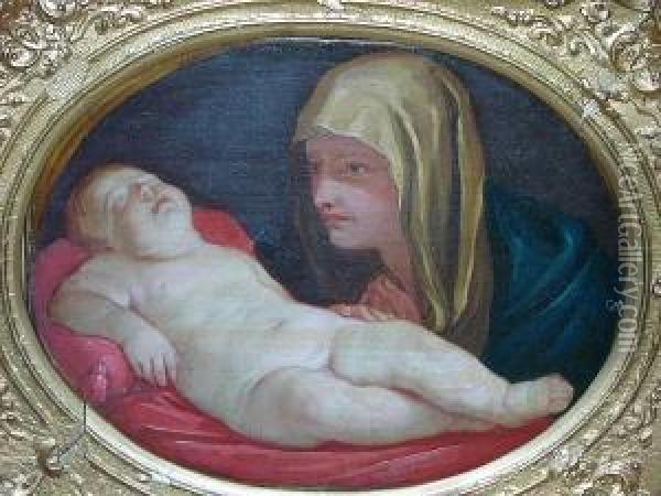 The Madonna And Sleeping Child Oil Painting - Giovanni Bellini