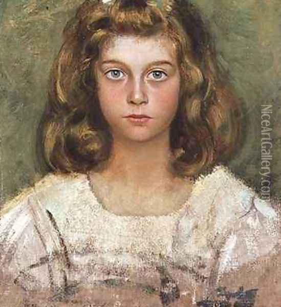 The Artists Daughter Oil Painting - Edoardo Gioja