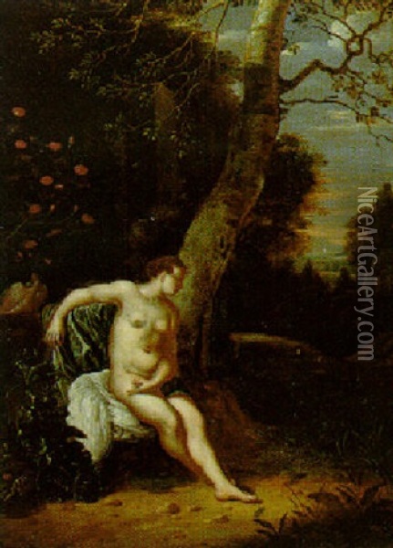 Venus In A Landscape At Dusk Oil Painting - Willem van Mieris