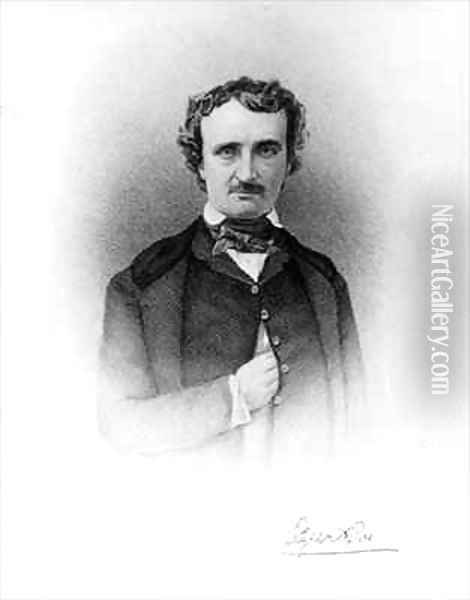 Portrait of Edgar Allan Poe 1809-49 Oil Painting - Ismael Gentz