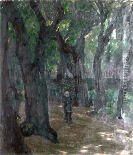 Man I Park Oil Painting - Pelle Svedlund