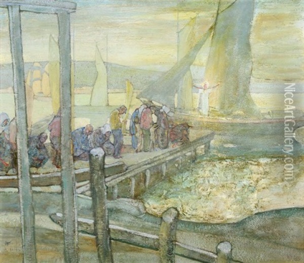 A Figure Appearing To People On The Dock - Possibly 
