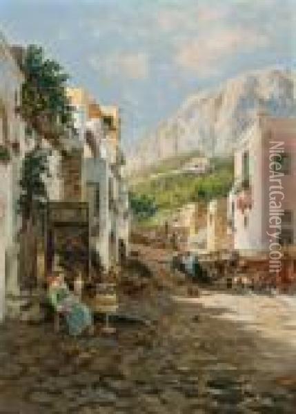 Marina Grande, Capri Oil Painting - Bernard Hay
