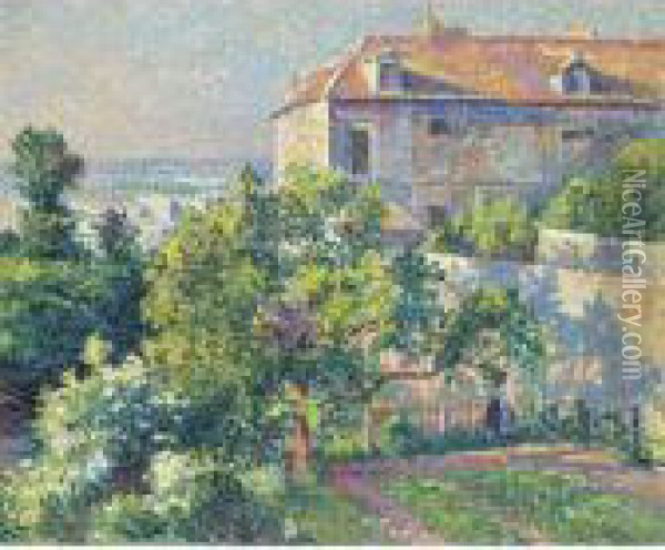 Montmartre, La Maison De Suzanne Valadon Oil Painting - Maximilien Luce
