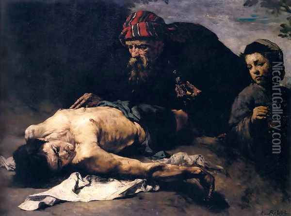 The Good Samaritan Oil Painting - Germain Theodure Clement Ribot