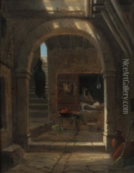 Orientalische Gasse Oil Painting - Friedrich Gartner
