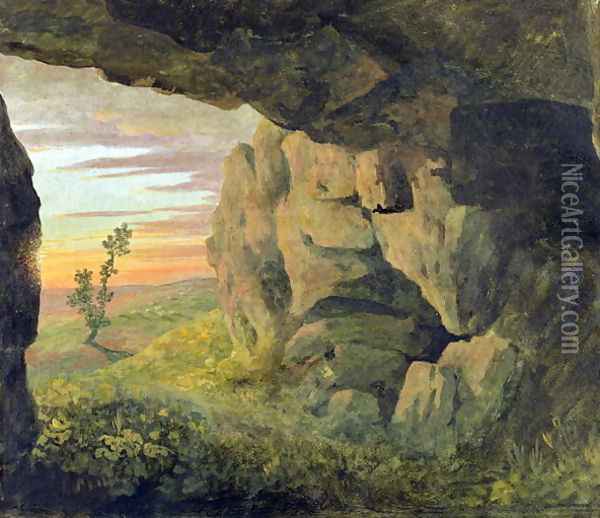 A Cavern near to St Agnese without the Porta Pia Oil Painting - Thomas Jones