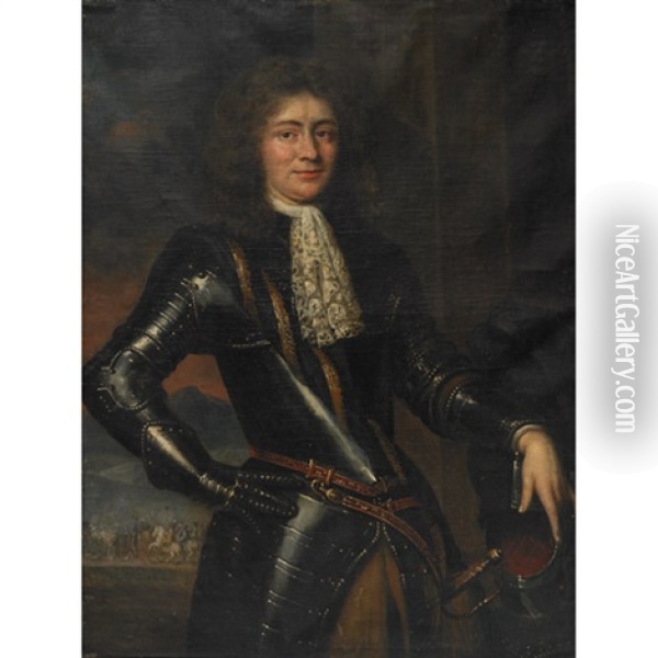 Portrait Of Count Jerhard Van Dernath Oil Painting - Hyacinthe Rigaud