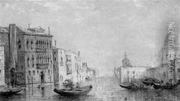 The Entrance To The Grand Canal, Venice Oil Painting - William Meadows