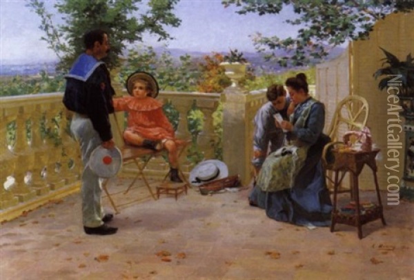 La Lettre Oil Painting - Adolphe Bonny