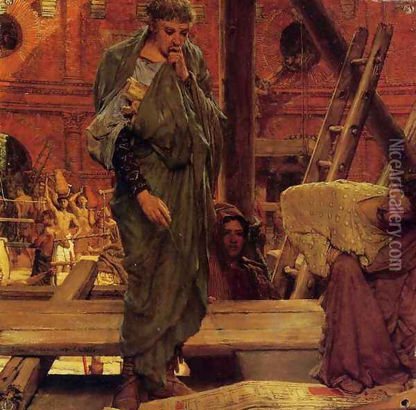 Architecture in Ancient Rome Oil Painting - Sir Lawrence Alma-Tadema