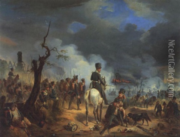 In Der Schlacht Bei Dennewitz Oil Painting - Edmund Friedrich Rabe