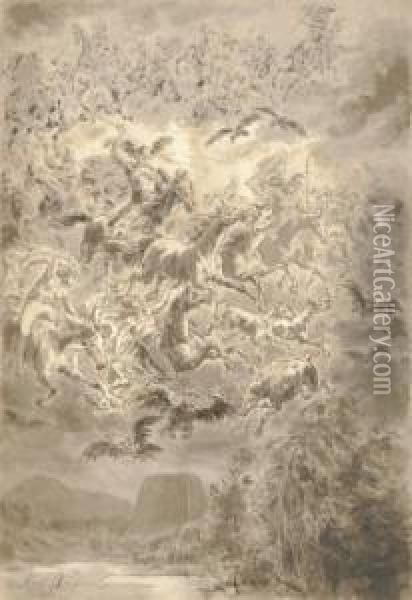 Der Sturm Oil Painting - Gustav Zafaurek