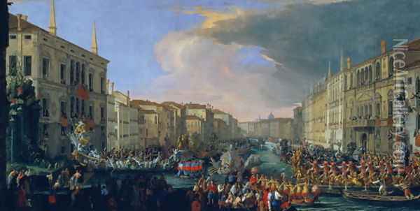 Regatta Held in Honour of Frederick VI of Denmark (1671-1730) 1709 Oil Painting - Luca Carlevaris