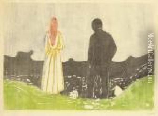 Zwei Menschen (die Einsamen) (s. 133; W. 157) Oil Painting - Edvard Munch