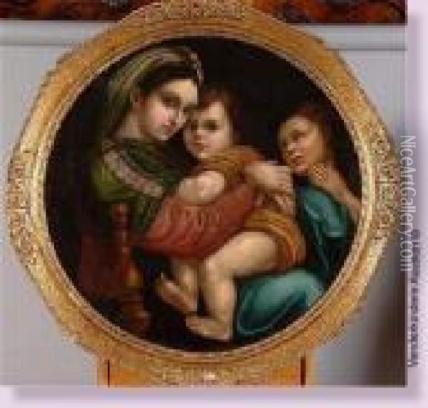 A L'enfant Et Saint Jean-baptiste Oil Painting - Raphael (Raffaello Sanzio of Urbino)