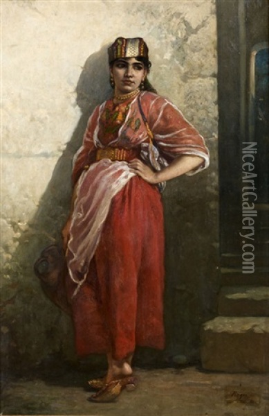 Jeune Femme Oil Painting - Henri Regnault