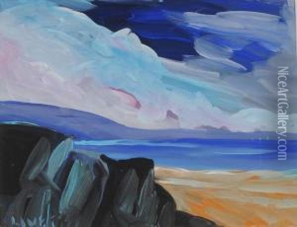 Outcropping At The Shore #182 Oil Painting - Merton Clivette