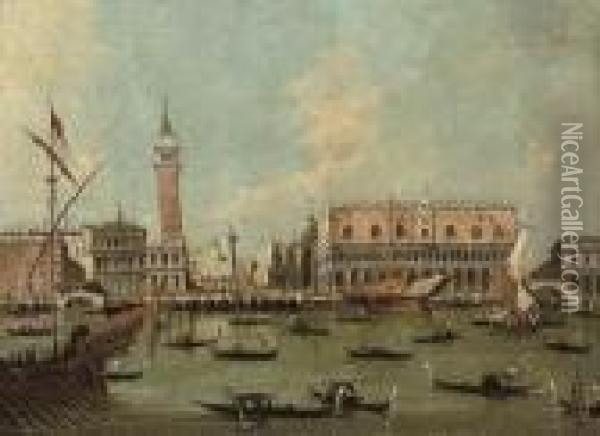 The Molo, Venice, From The Bacino Di San Marco Oil Painting - Francesco Guardi