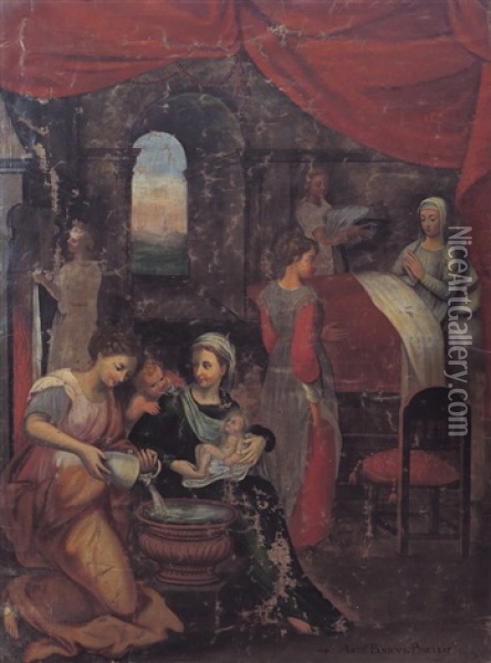 La Nascita Della Vergine Oil Painting - Antonio Maria Panico