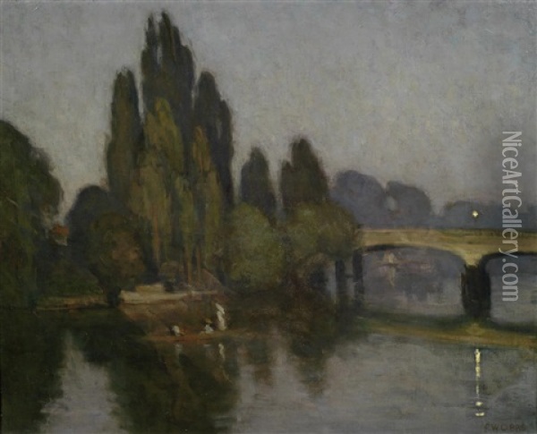 Punting On The Thames Oil Painting - Percy William Gibbs