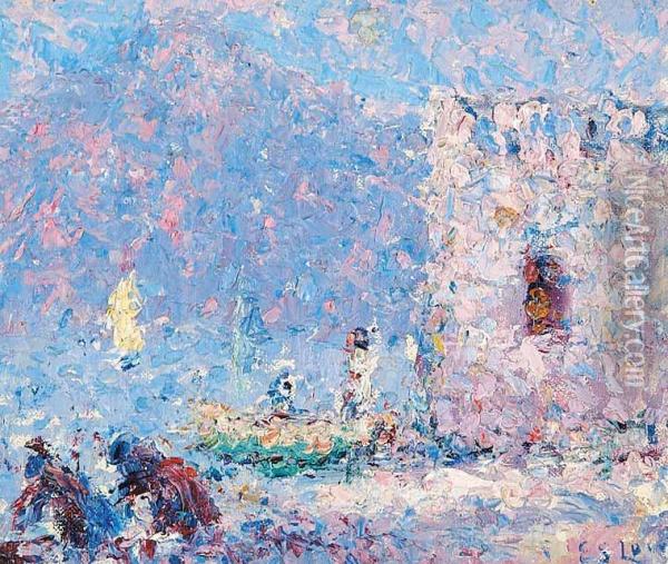 Lake Garda, Italy Oil Painting - Edward S. Lowe