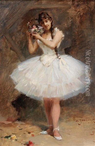 Ballerina Oil Painting - Zdzislaw Jasinski