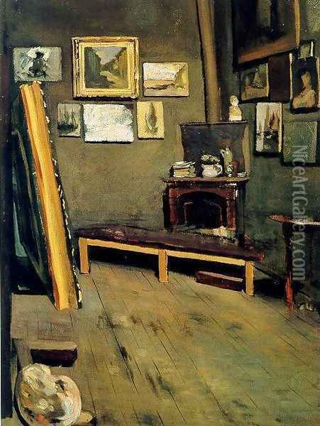Studio of the Rue Visconti 1867 Oil Painting - Frederic Bazille