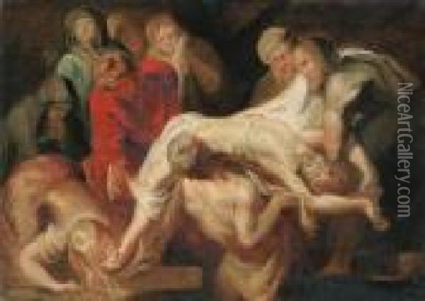 The Entombment - A Sketch Oil Painting - Peter Paul Rubens