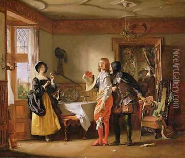 Slender with the assistance of Shallow Courting Anne Page Oil Painting - Charles Robert Leslie