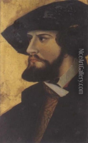 Bildnis Eines Bartigen Mannes Oil Painting - Hans Holbein the Younger