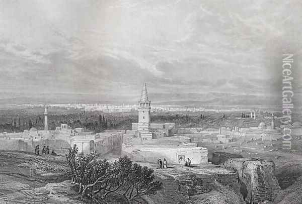 Damascus, engraved by J.H. Kernot, from The Imperial Bible Dictionary, published by Blackie and Son, c.1880s Oil Painting - Telbin, William Lewis