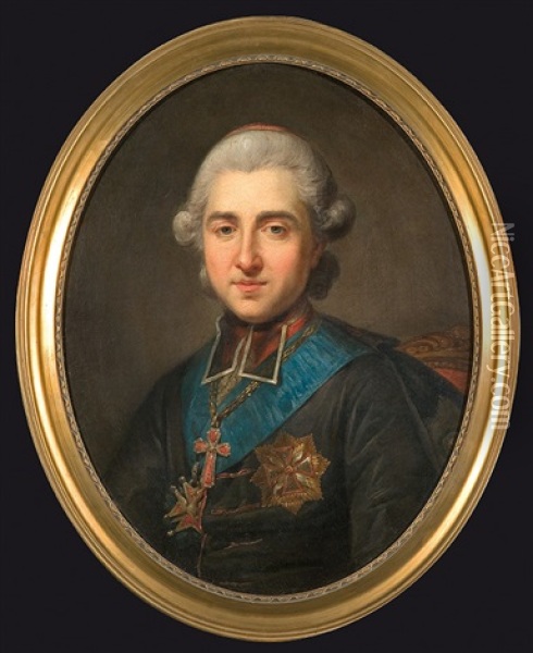 Portrait Of Prince Michal Jerzy Poniatowski Oil Painting - Marcello Bacciarelli