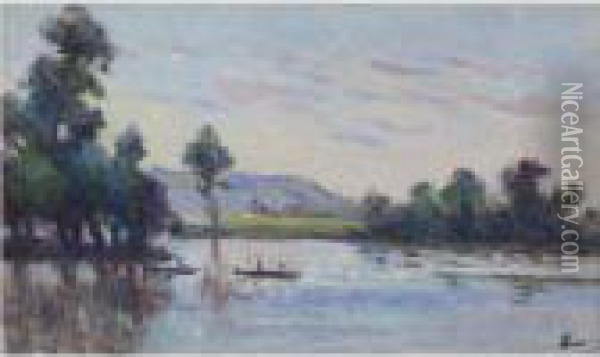 Rolleboise, Bord De Seine Oil Painting - Maximilien Luce