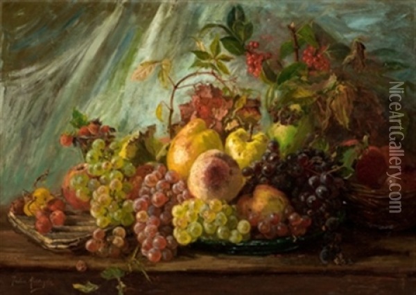 Bodegon De Frutas Oil Painting - Julia Alcayde y Montoya