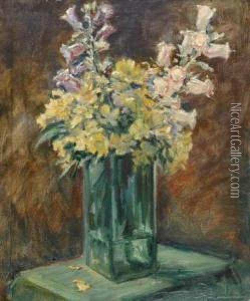 Jonquils In A Vase Oil Painting - Charles Dana Gibson