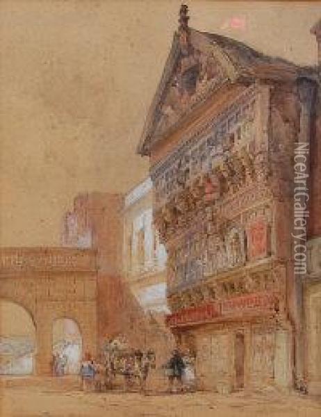 The Bear & Billet Inn, Castle Street, Chester Oil Painting - William Callow
