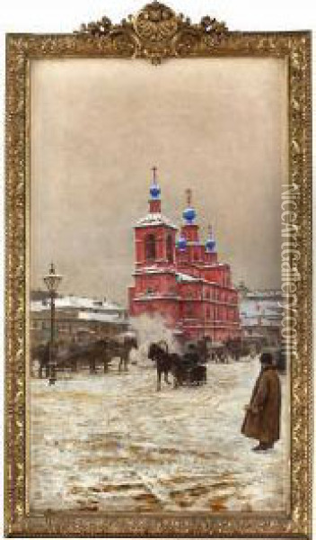 Torg I Moskva Oil Painting - Paul Louis Bouchard