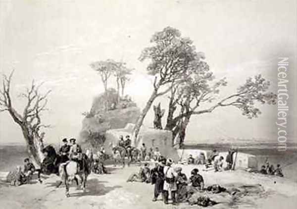 Panjab Outpost of Rhodawala Occupied by the British Piquets Oil Painting - Hardinge, Charles Stewart