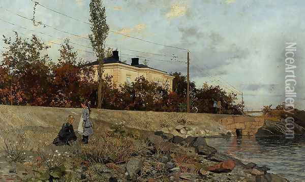 Evening at the Bay of Frogner Oil Painting - Fritz Thaulow